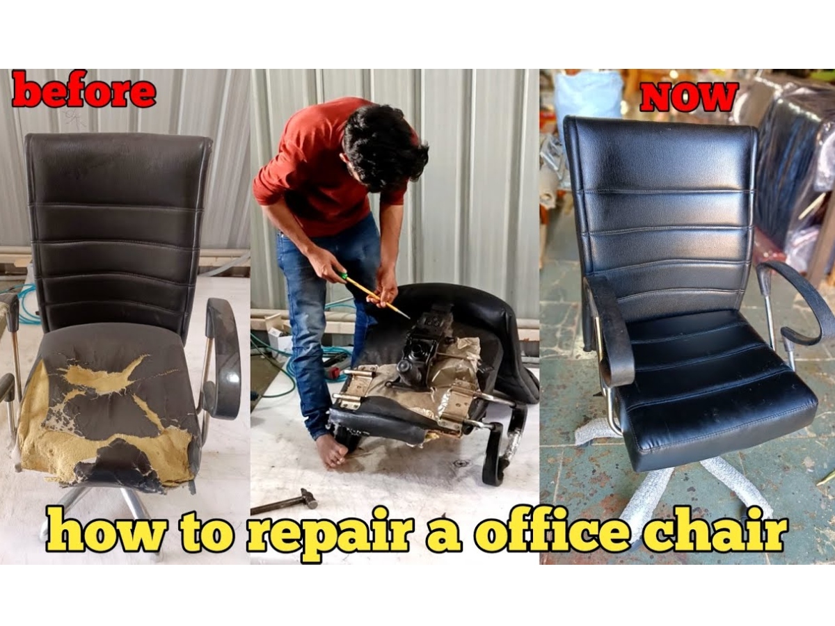 قبل و بعد تعمیر صندلی اداری