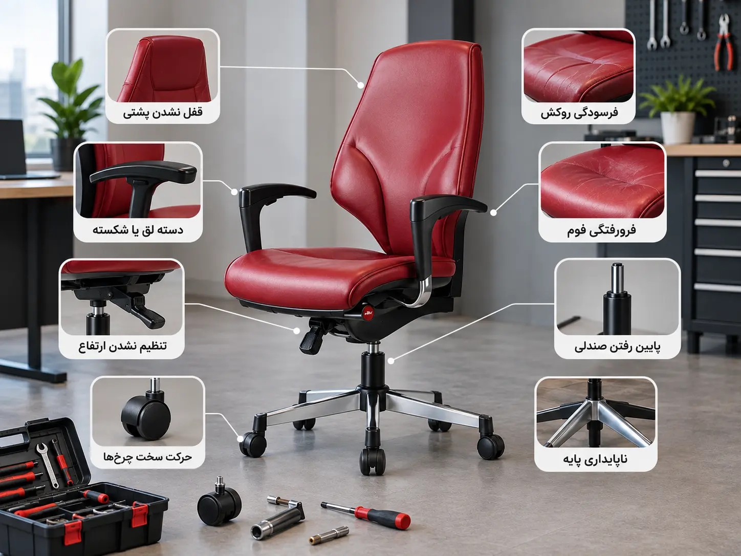 مشکل صندلی رایانه صنعت